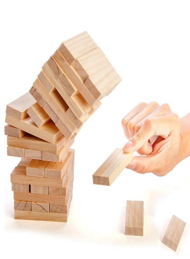 TVM Wooden Tower 54 Pcs Wooden Building Block, Stacking Balancing Game, Tumbling Tower Game for Kids Adult Boys Girls - Image 1